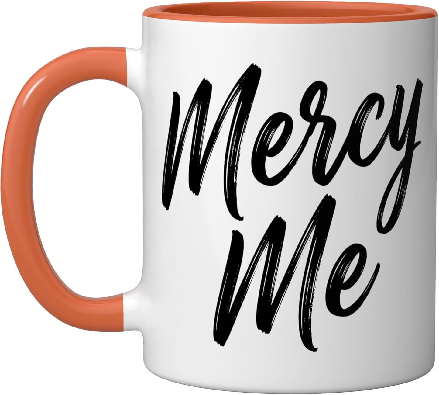 Taza Cerámica Escritura Exclamación Naranja/Blanco