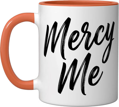 Taza Cerámica Escritura Exclamación Naranja/Blanco