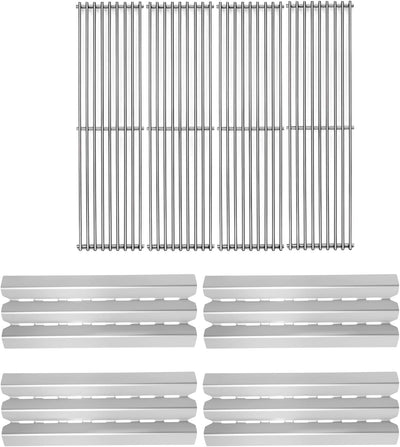 Placa calor acero inox 15 7/8 pulg rejillas 66024