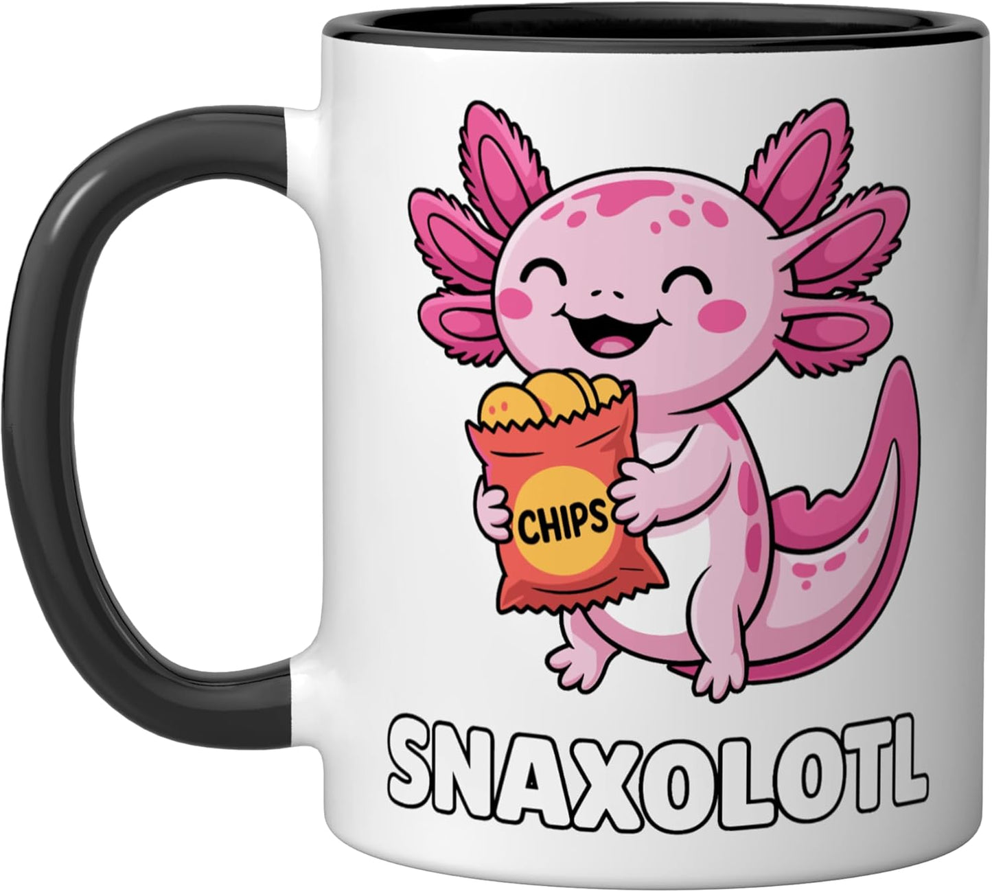 Taza Cerámica Axolotl Graciosos Negro/Blanco