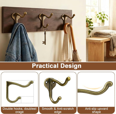Ganchos para abrigo pared 10 pzas metal vintage bronce antiguo