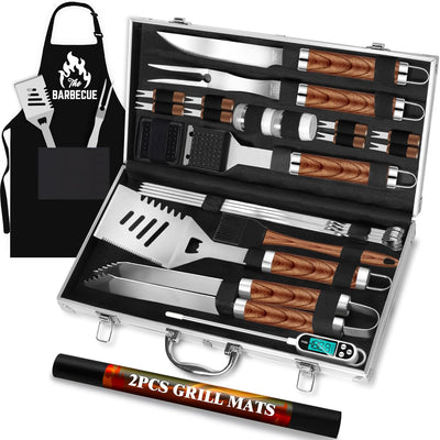 Set 26 Pzas Herramientas Parrilla Acero Inox Antiderrap