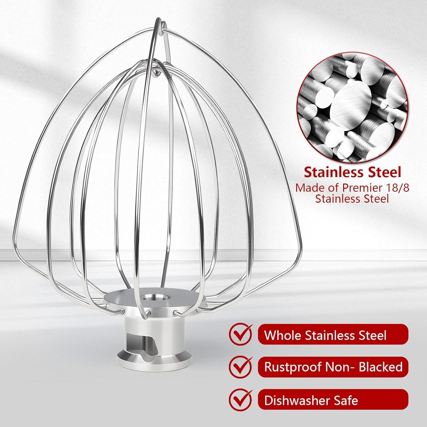 Accesorio batidor acero inoxidable KitchenAid 4.5-5 cuartos de galón