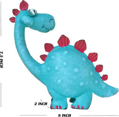 Estatua dinosaurio metal pintado a mano para jardín y estante