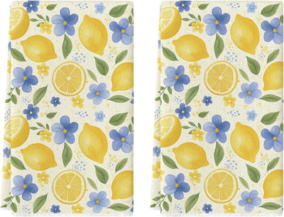Set 2 Toallas Verano con Flores y Limones 18x26pulg