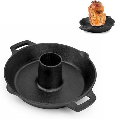 Soporte asar aves hierro fundido bandeja barbacoa