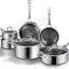 Set 10 Pzas Sartenes Antiadherentes Acero Inox