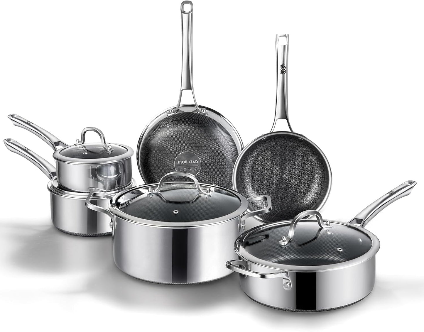Set 10 Pzas Sartenes Antiadherentes Acero Inox