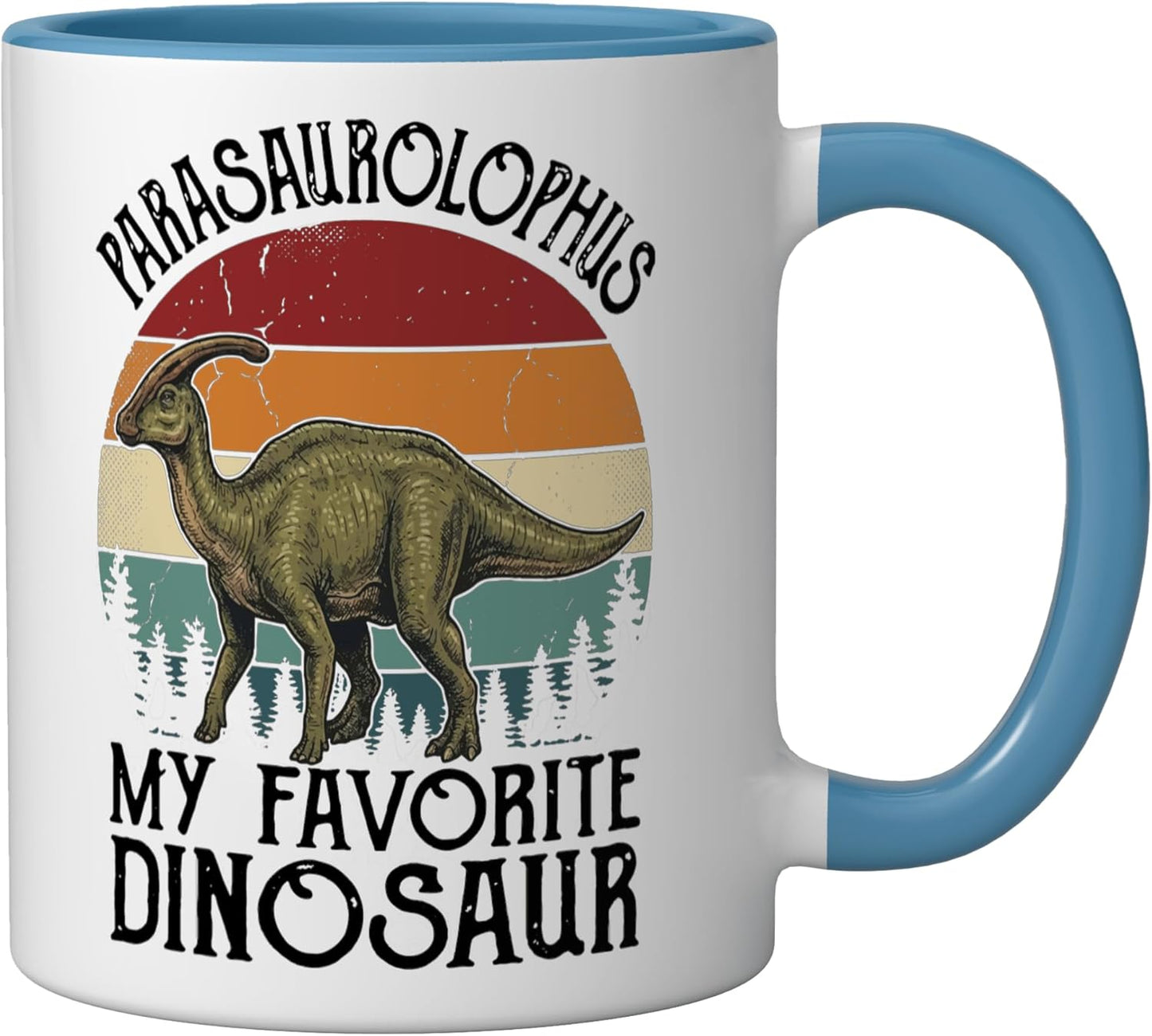 Taza cerámica Parasaurolophus azul/blanco
