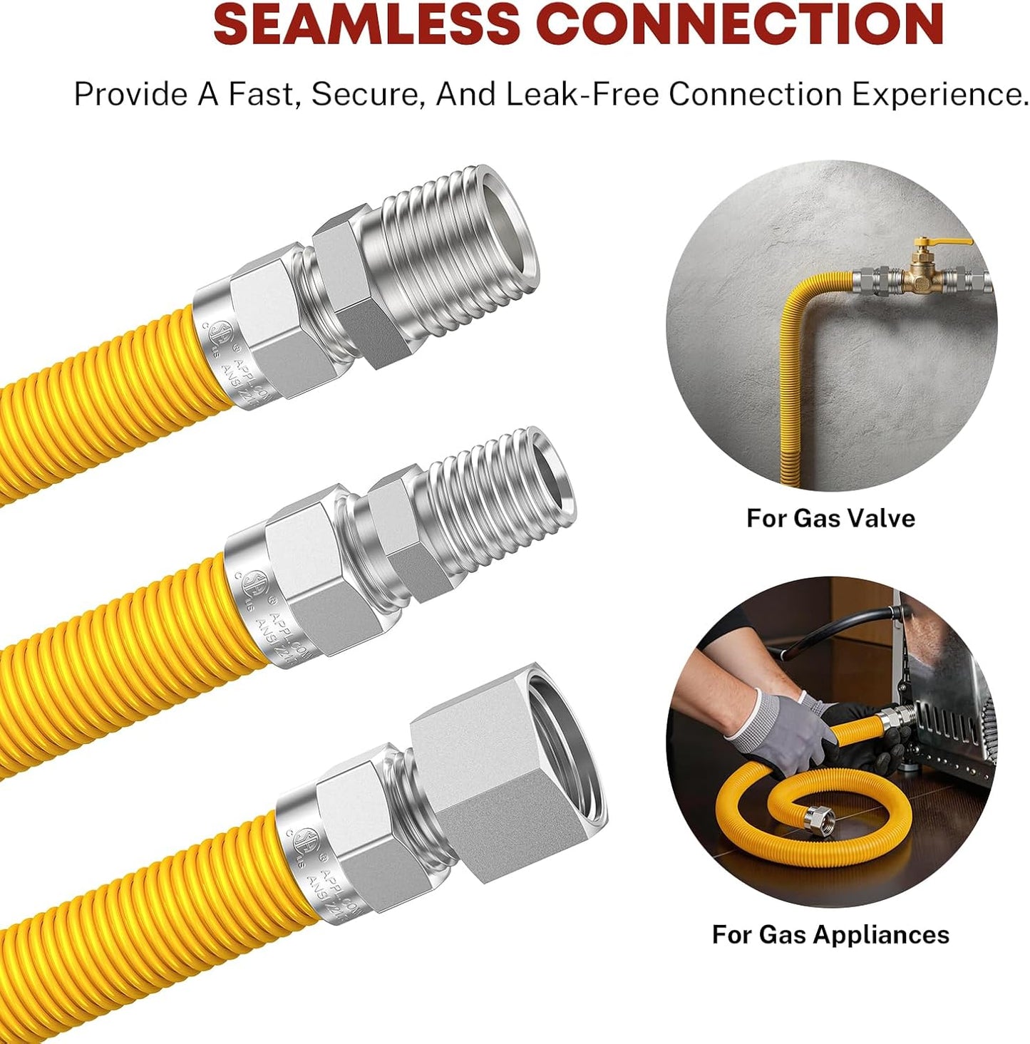 Kit manguera gas flexible acero inox 48" para estufa