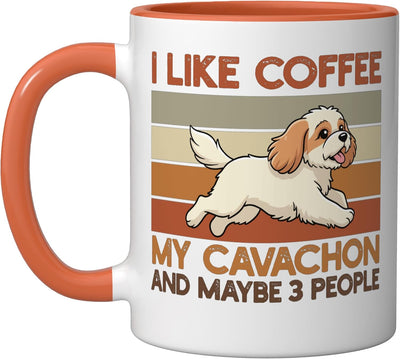Taza cerámica retro para dueño de Cavachon amante del café