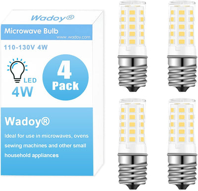 Bombilla LED E17 con base europea para refrigerador y campana extractora, luz blanca cálida 3000 K, paquete de 4