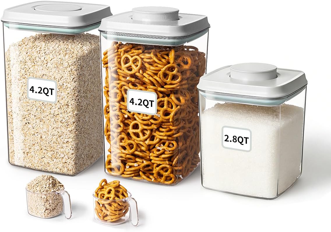 Set 2 Recipientes Almacenamiento 2.8-4.2qt Hermeticos Sin BPA