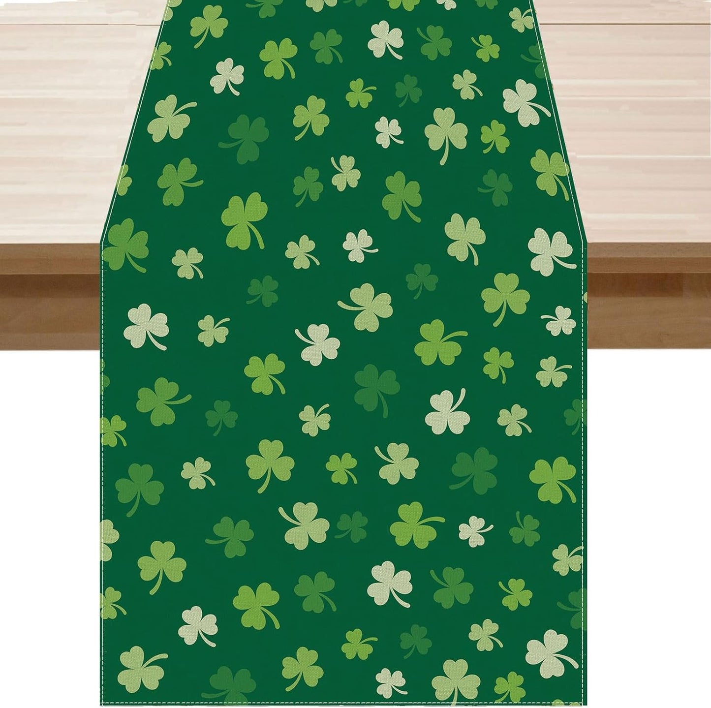 Camino de mesa de tréboles verdes para San Patricio, decoración para fiesta y hogar 13x72
