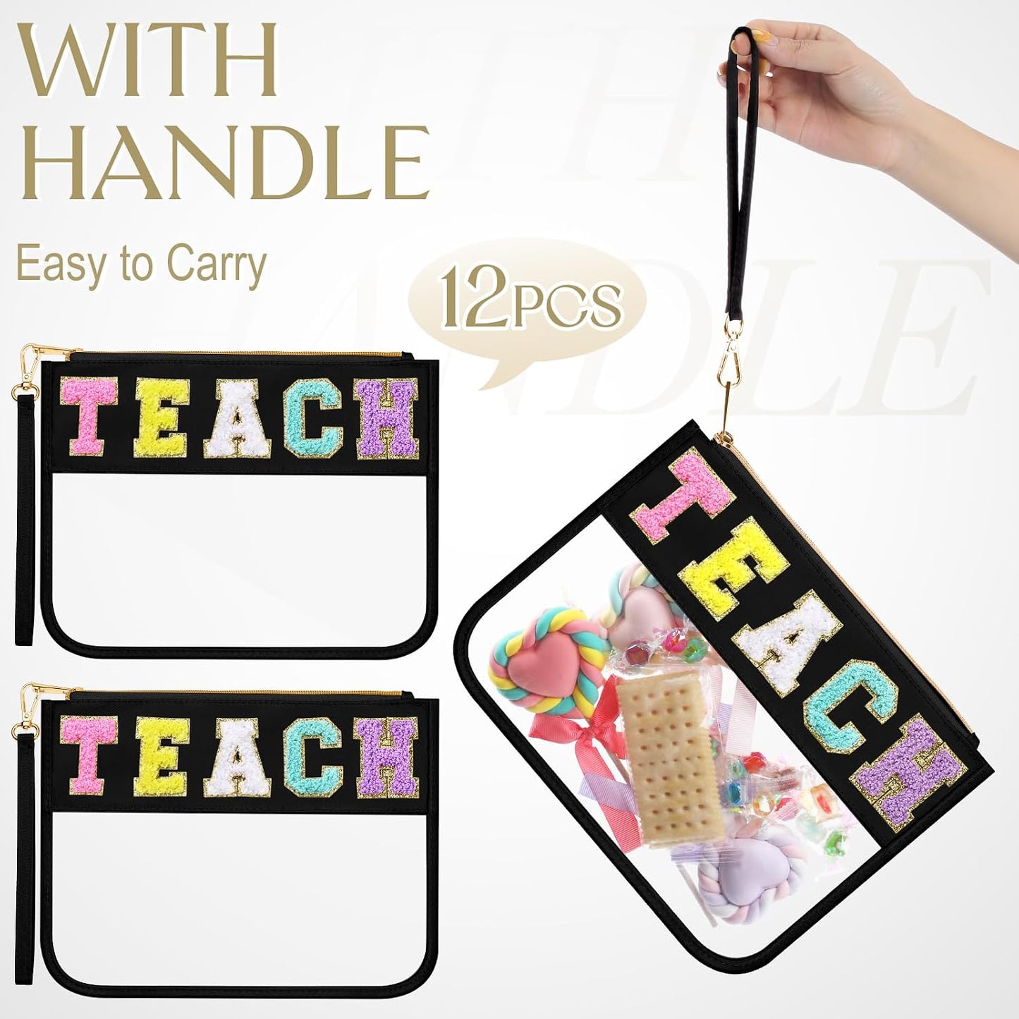 12 bolsas felpilla con cremallera PVC impermeable