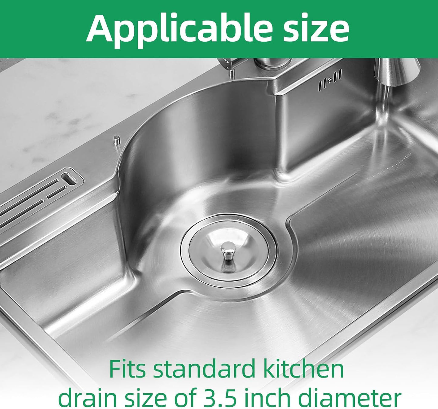Tapón de drenaje acero inox para lavabo 3.5pulg