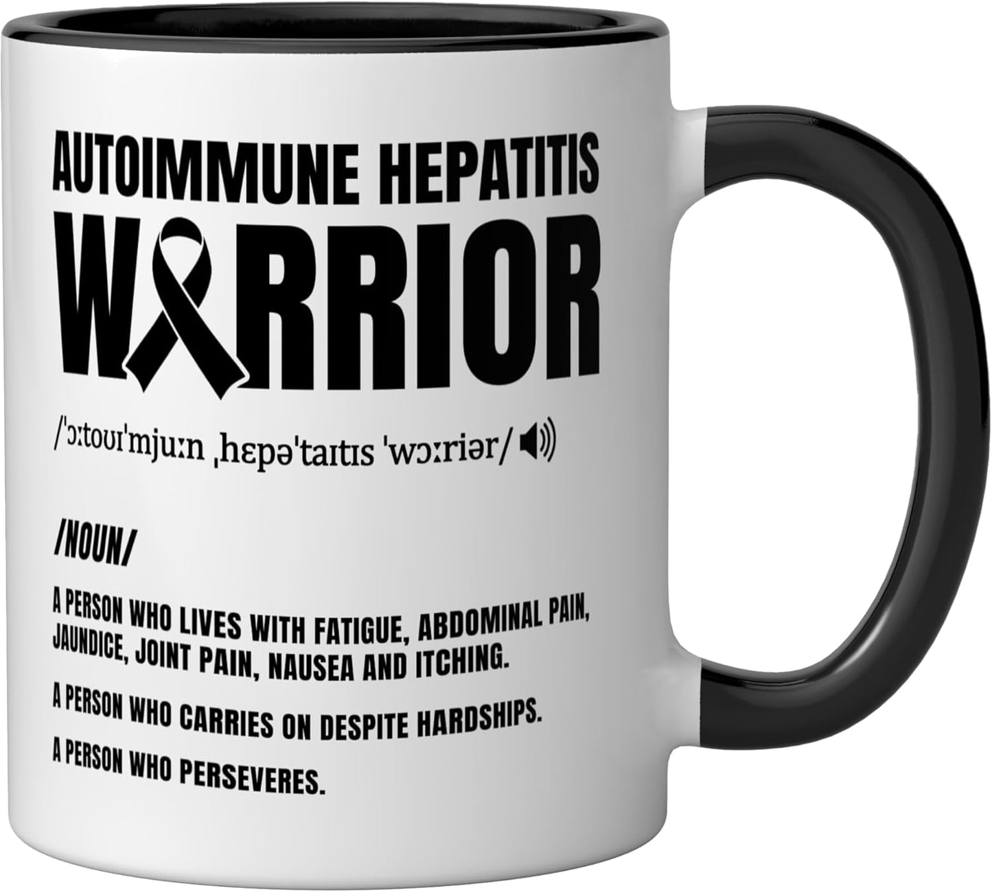 Taza Cerámica Hepatitis Warrior Negro/Blanco