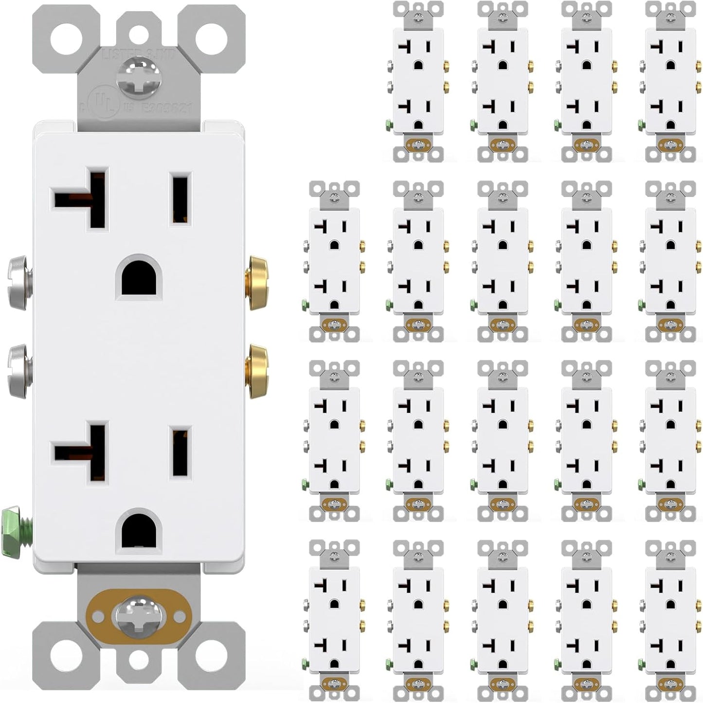 20 Tomas Corriente 20A 2 Polos 3 Cables NEMA 5-20R