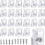 20 Clips Plástico Espejo Transparente Soporte Sin Marco