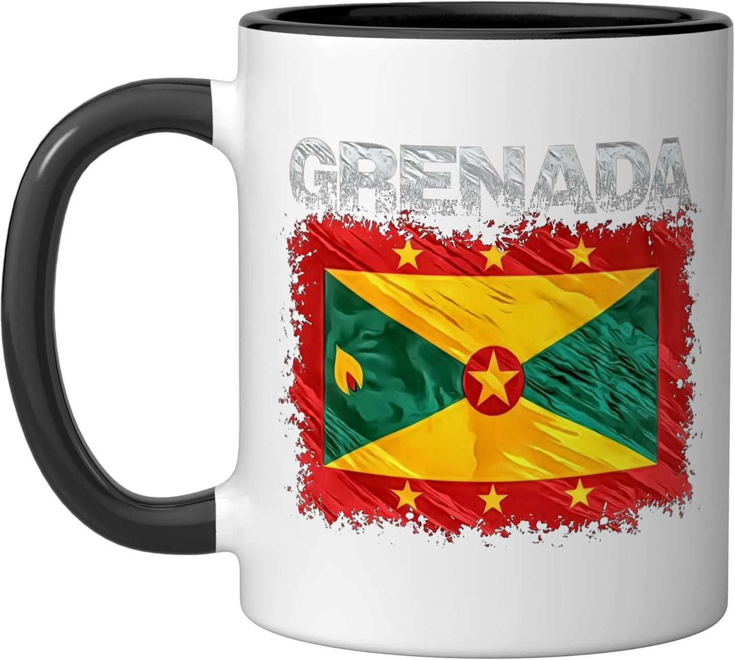 Taza cerámica Grenada negra/blanca