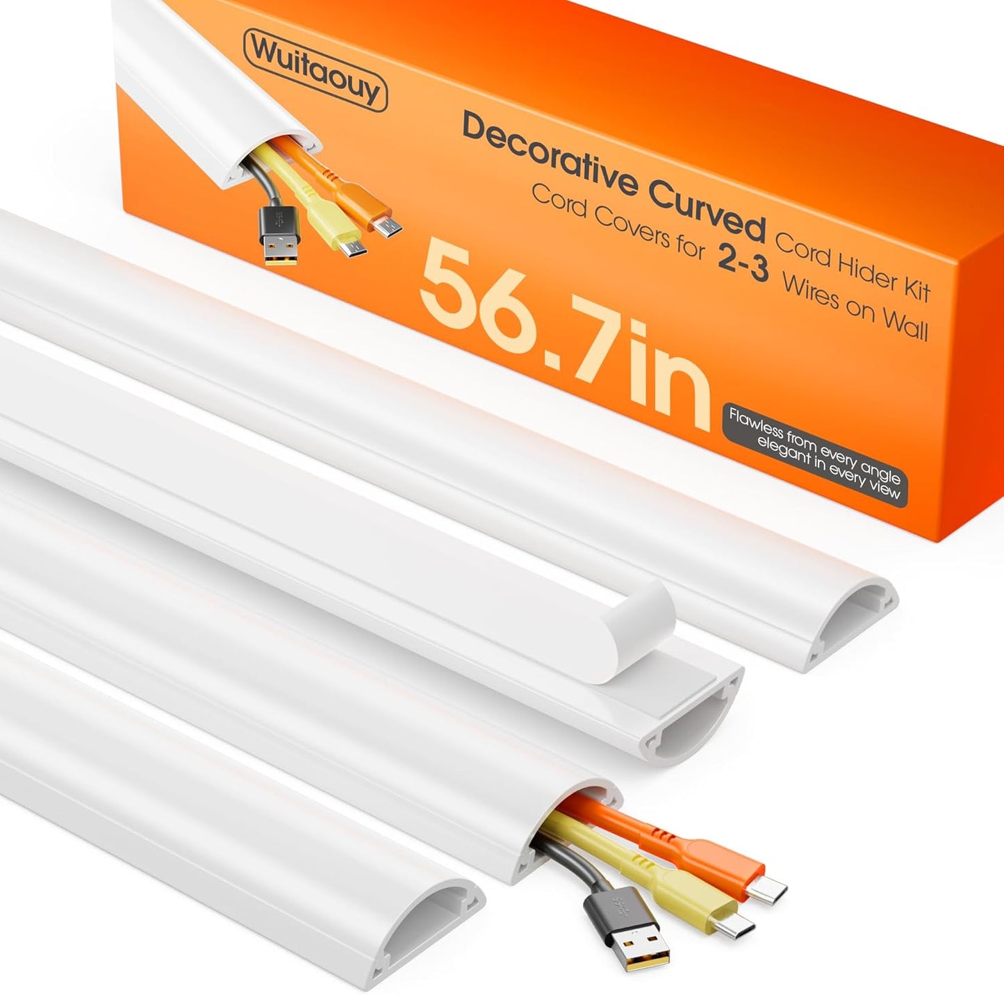 Kit tapacables 56.7pulg para 2-3 cables pared
