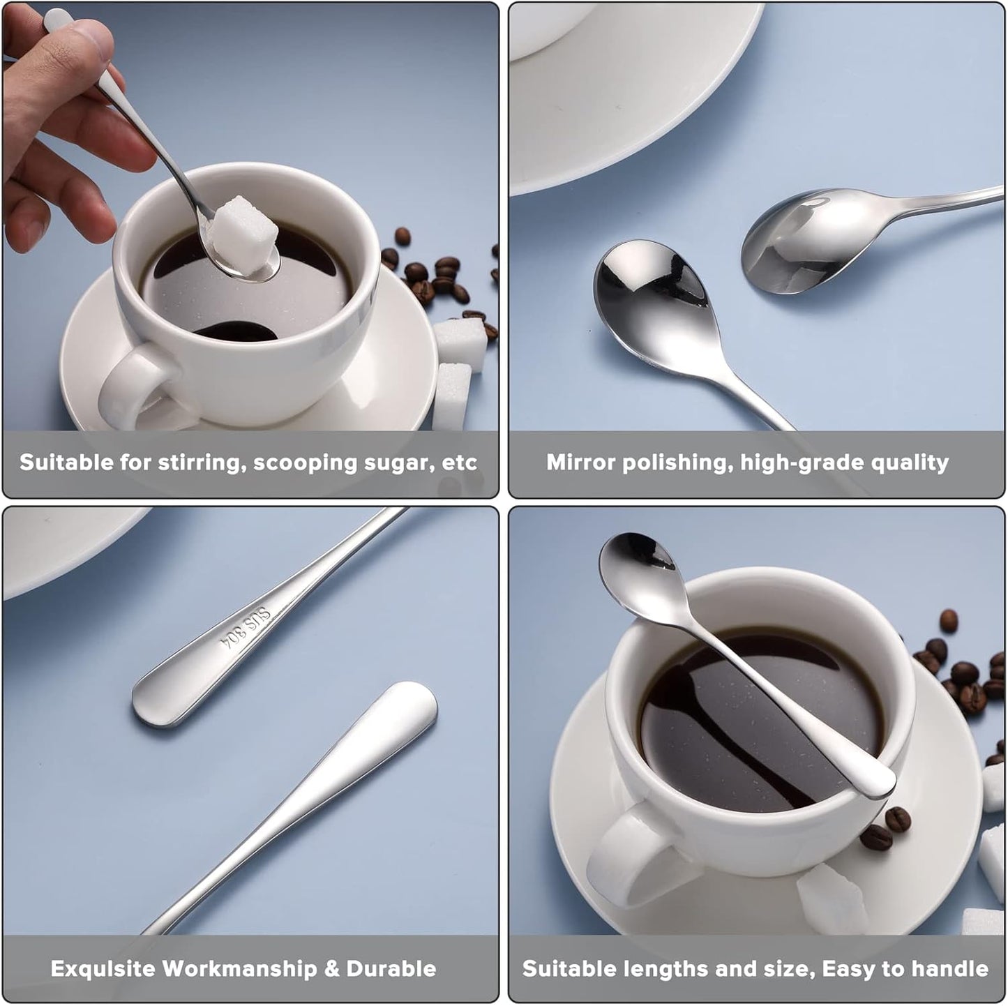 Juego de cucharas de huevo de acero inoxidable para desayuno (6)