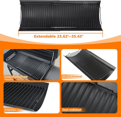 Bandeja cenizas ajustable 23-35pulg para parrilla carbón
