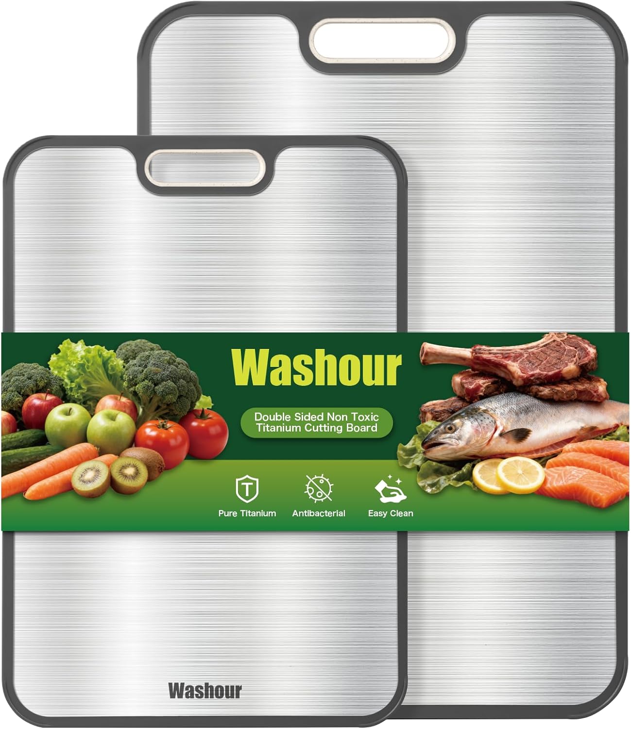 Tabla cortar titanio 2en1 grado alimenticio para carne y verduras