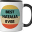 Taza de cerámica Natalia Name color negro y blanco
