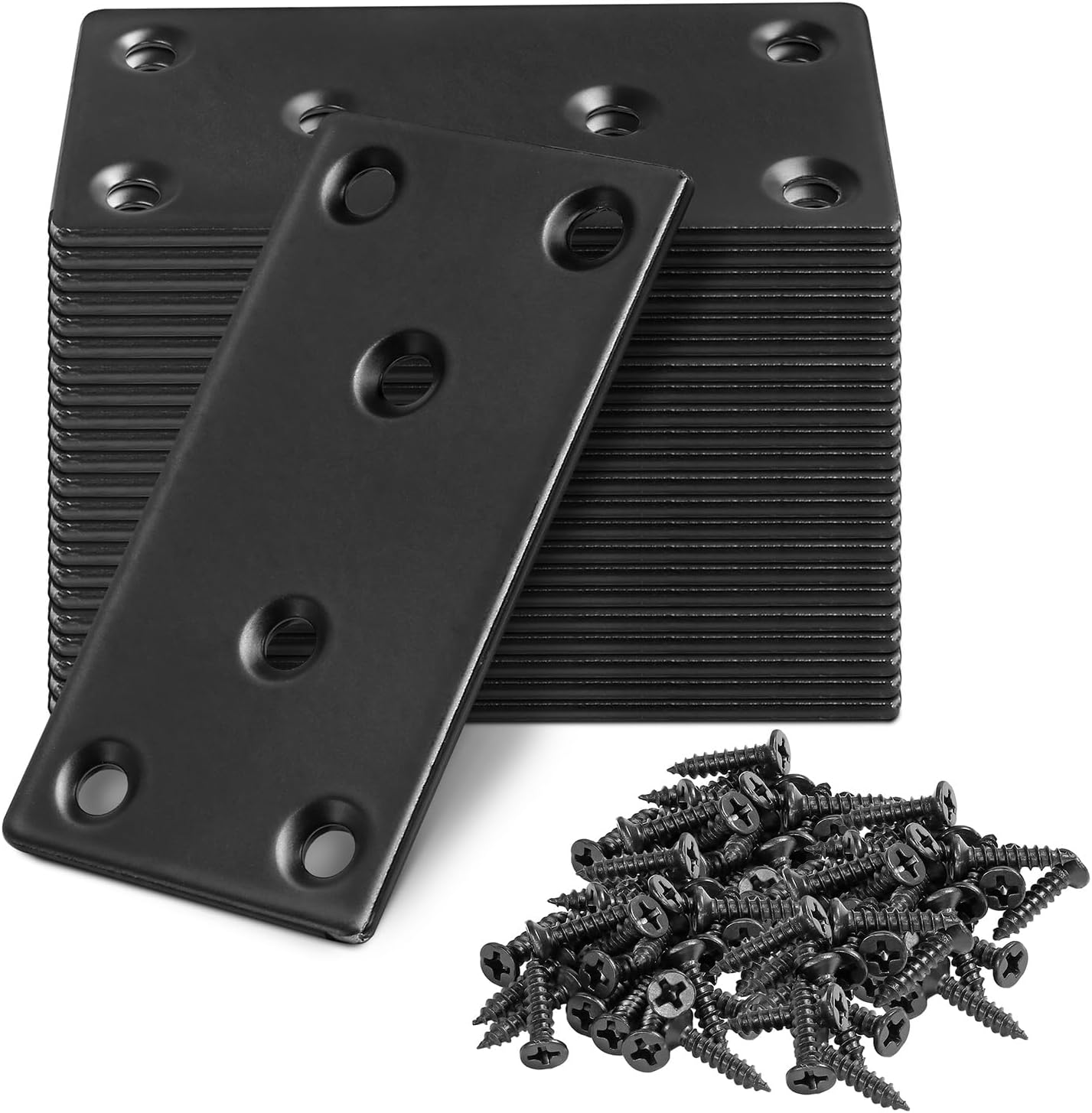 Soporte plano acero inox 3.15x1.57pulg 24 Pzas