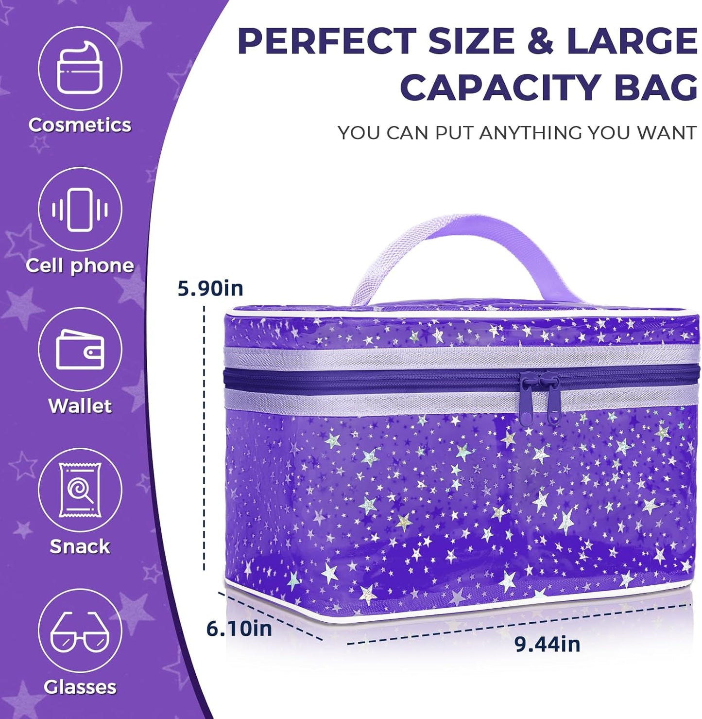 Bolsas maquillaje personalizadas con iniciales para niña