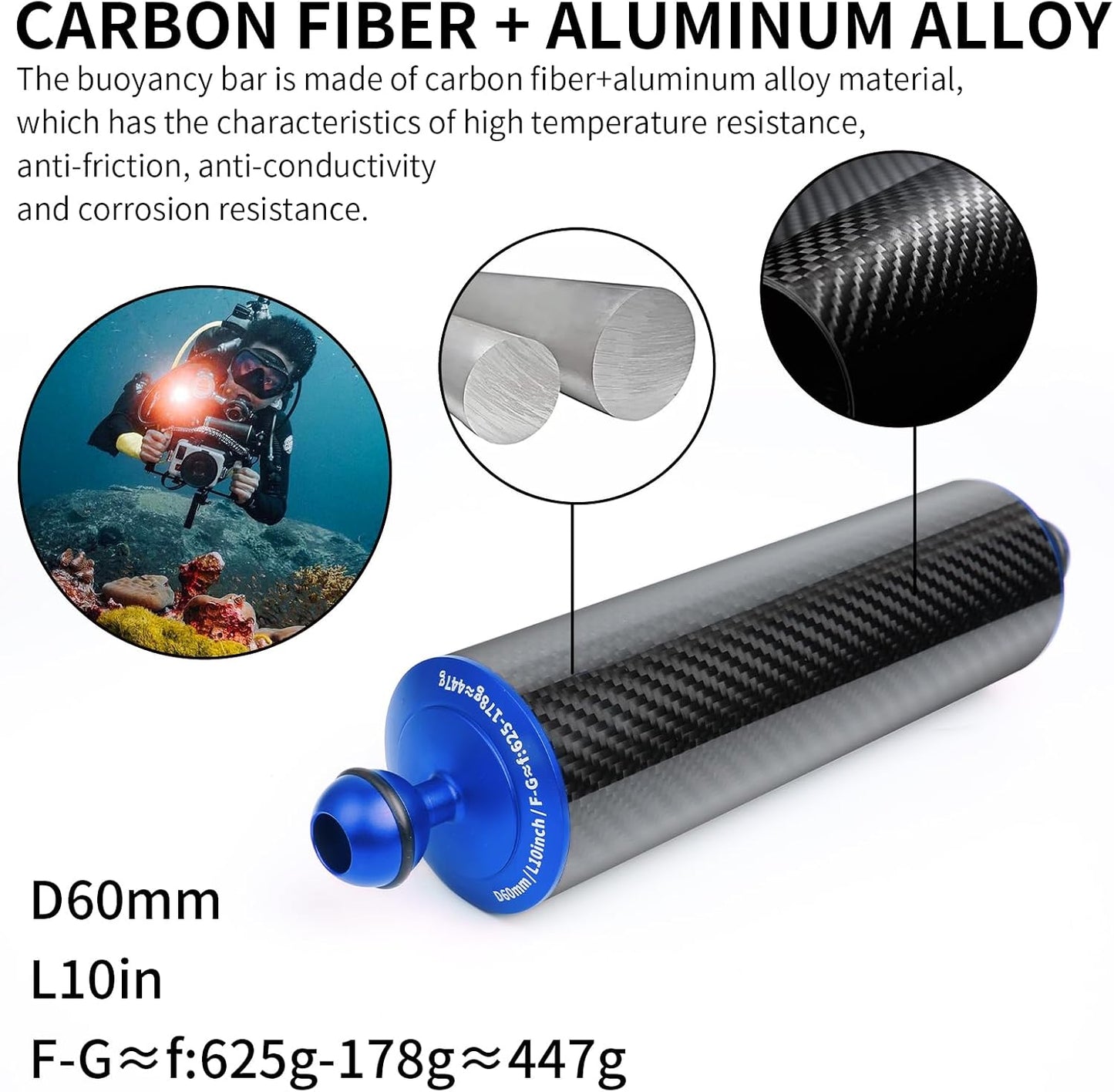 Brazo flotante fibra carbono azul 10pulg set 2