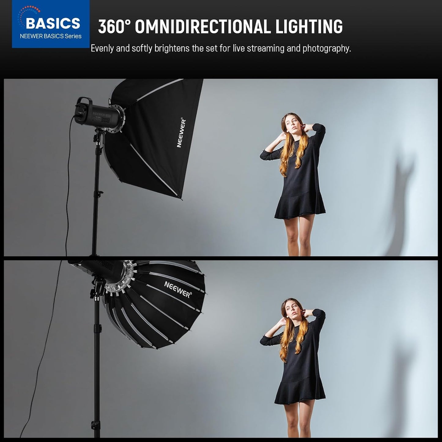 Kit caja luz parabólica difusor 21.7 comp Godox Aputure