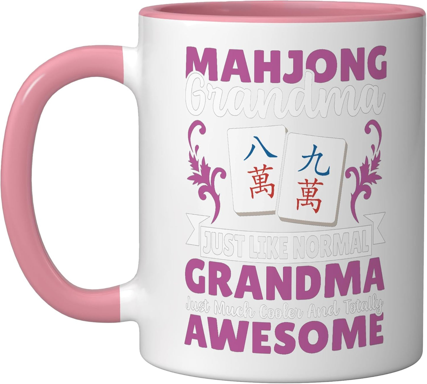 Taza Cerámica Mahjong Abuela Rosa/Blanca