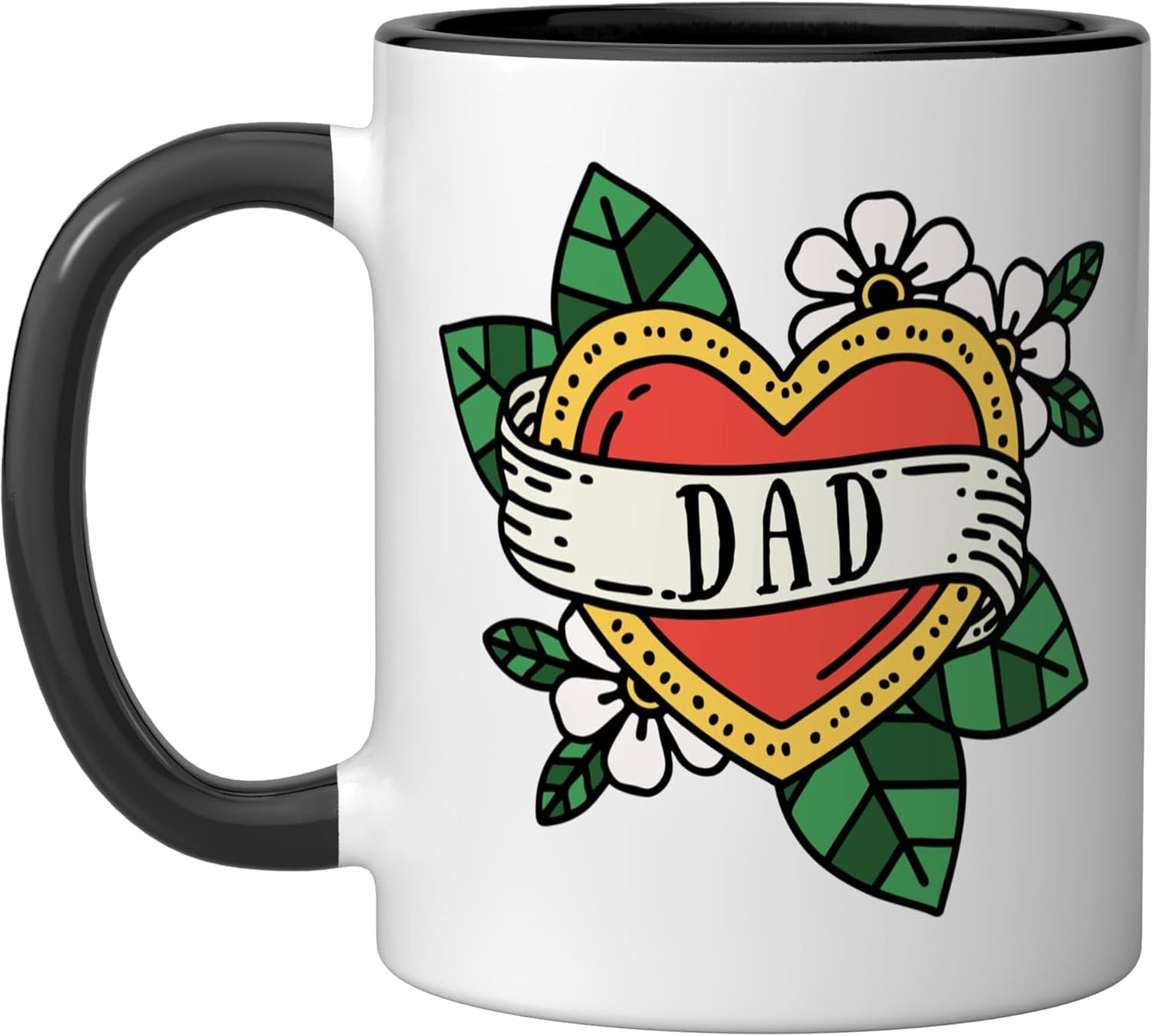 Taza cerámica Dad negra/blanca