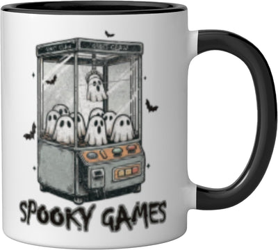 Mug cerámico Spooky Games Ghost Claw Machine 80s 90s Negro/Blanco