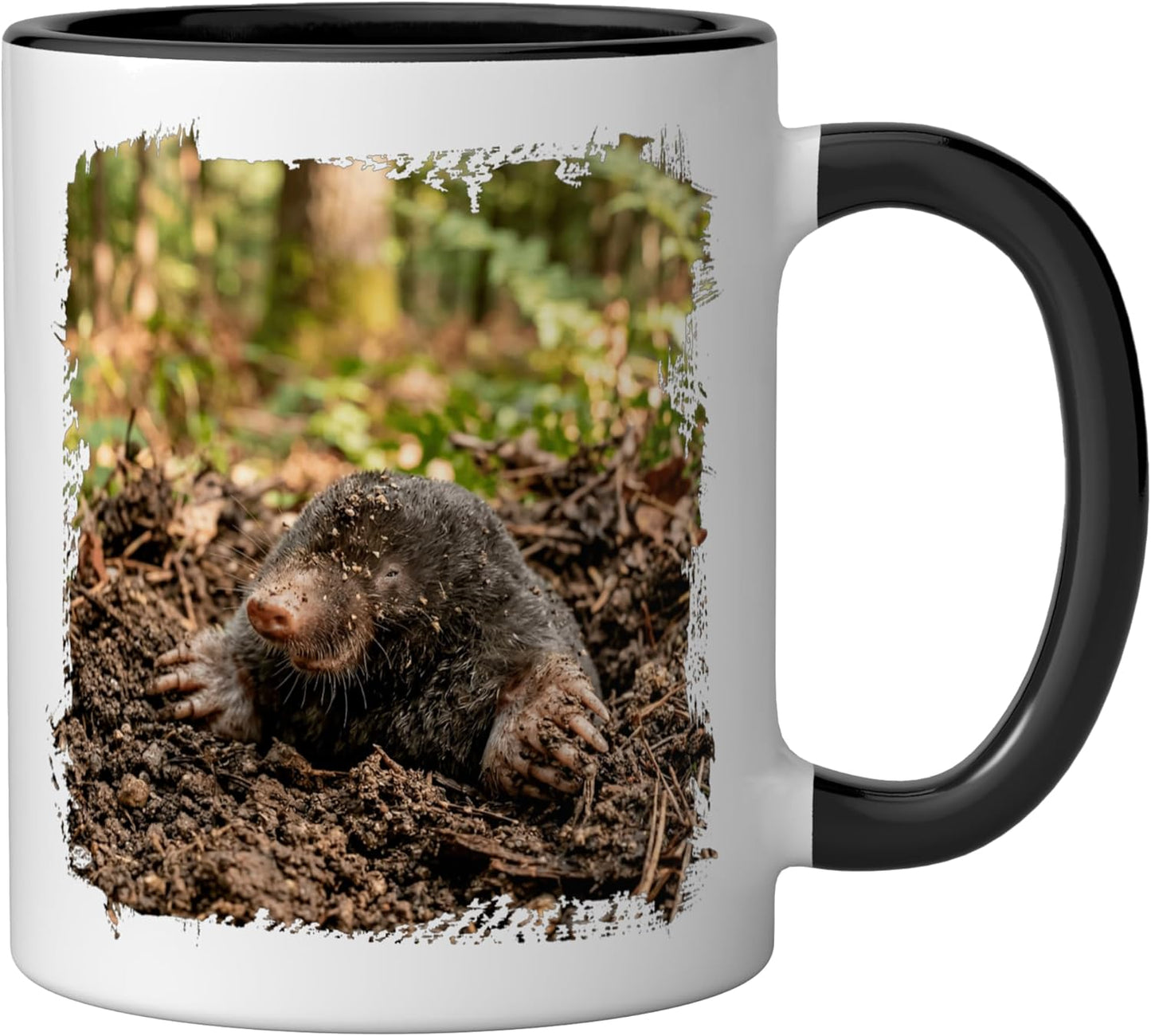 Taza cerámica Curious Mole estilo minimalista para fauna subterránea