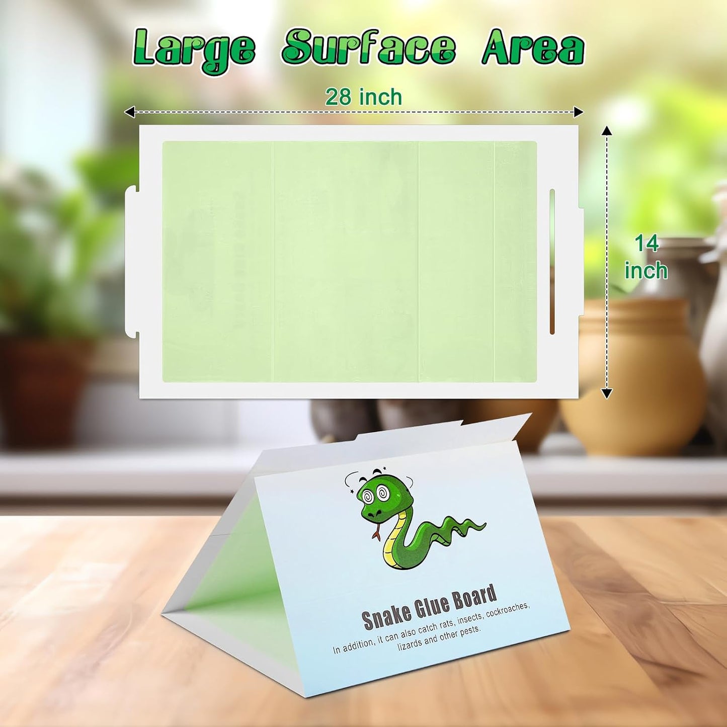 2 Trampas Adhesivas Serpiente 28x14pulg Pegamento Verde