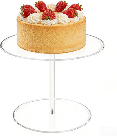 Soporte acrílico redondo transparente 7.8pulg para tartas y postres