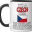 Taza cerámica checa divertida en negro/blanco
