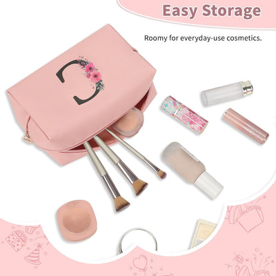 Bolsa maquillaje viaje con inicial para mujer y niña