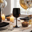 12 Copas Vino Aluminio 18oz Negro Elegantes Tallo