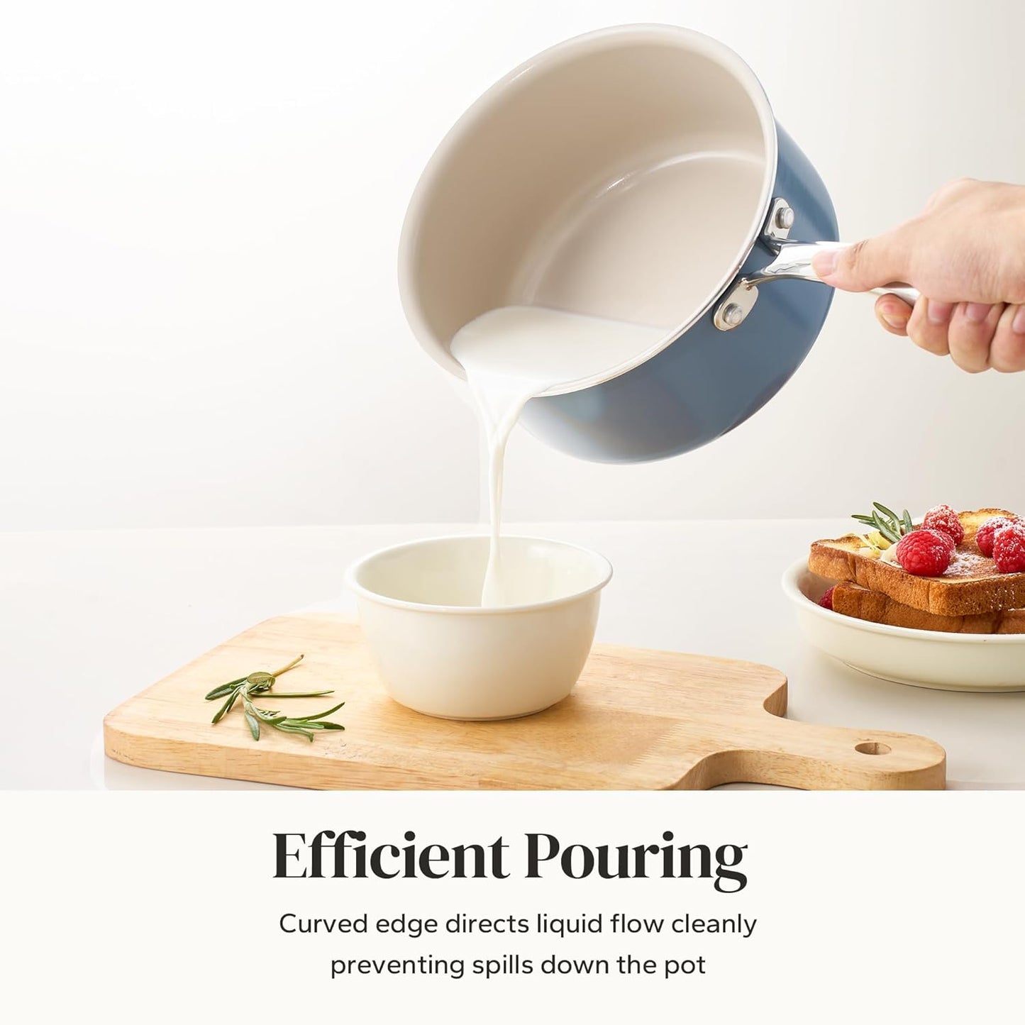 Set utensilios antiadherentes sartén cerámica 8pulg olla 3.5qt