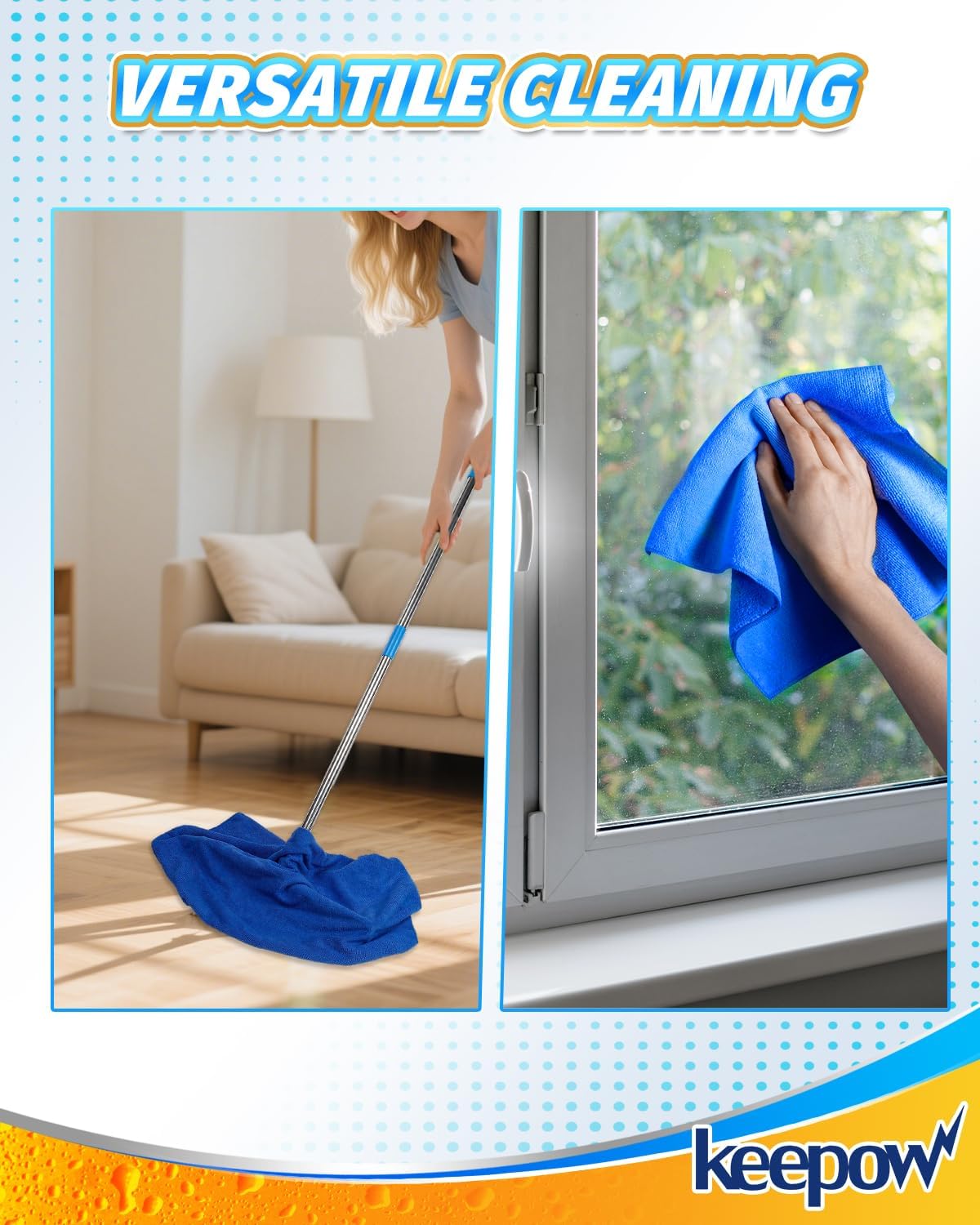 6 Paños Microfibra 30x20pulg Absorbente Sin Pelusa Verde Azul Gris