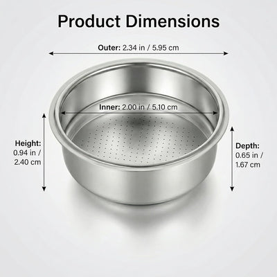 Juego de cesta portafiltros de acero inoxidable 2.008 pulgadas para máquina de café expreso