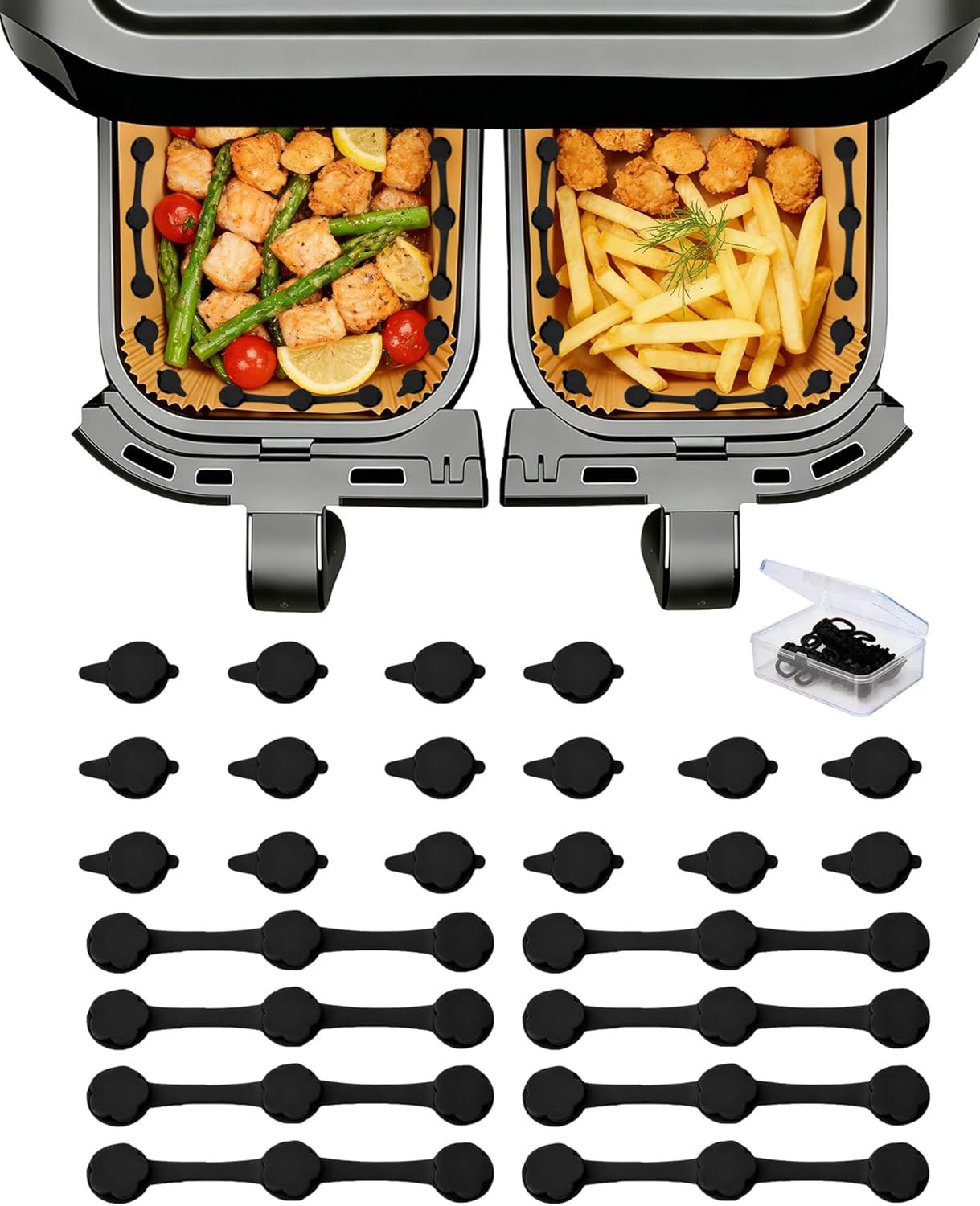 24 imanes para papel de horno de freidora de aire resistente al calor