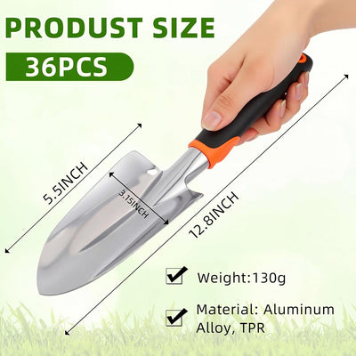 36 Pzas Pala Jardín Aleación Aluminio Mango Suave