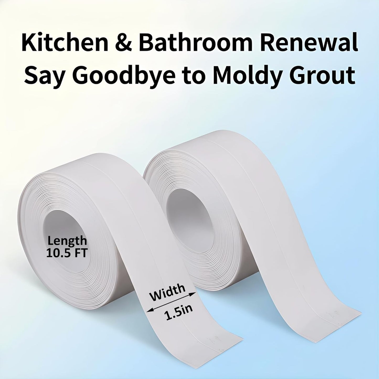 2 Rollos Cinta Calafateo Impermeable Autoadhesiva para Baño Blanco