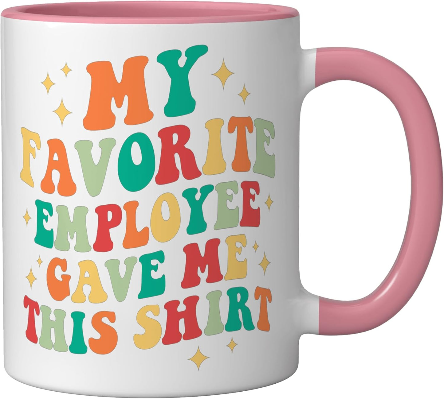 Taza Cerámica Regalo Empleado Favorito Rosa/Blanca