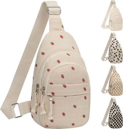 Bolso bandolera pana para niñas y adolescentes Fresa Beige